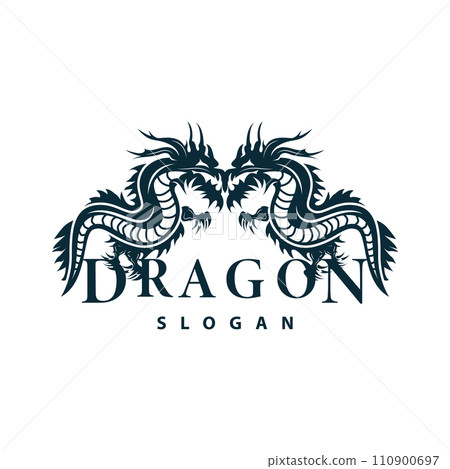 Dragon logo simple design animal legend dragon silhouette illustration template Dragon logo simple design animal legend dragon silhouette illustration template 110900697