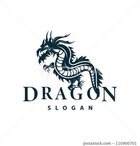 Dragon logo simple design animal legend dragon silhouette illustration template Dragon logo simple design animal legend dragon silhouette illustration template 110900701