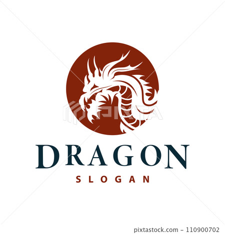 Dragon logo simple design animal legend dragon silhouette illustration template 110900702