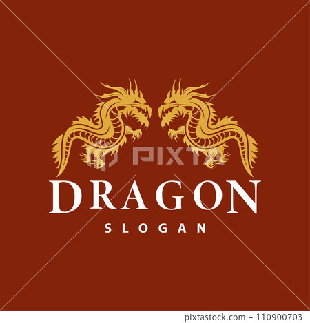 Dragon logo simple design animal legend dragon silhouette illustration template Dragon logo simple design animal legend dragon silhouette illustration template 110900703