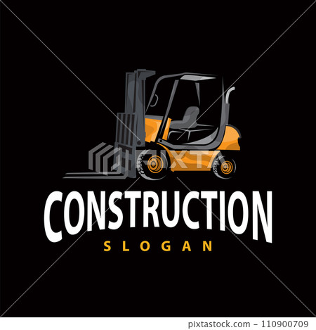 Forklift logo heavy vehicle vector design simple heavy equipment transportation illustration template Forklift logo heavy vehicle vector design simple heavy equipment transportation illustration template 110900709