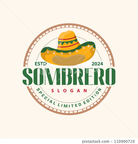 Sombrero hat logo simple mexican festival hat design template illustration 110900728