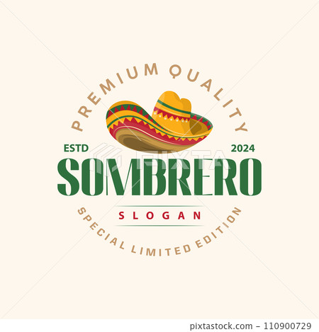 Sombrero hat logo simple mexican festival hat design template illustration 110900729