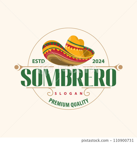 Sombrero hat logo simple mexican festival hat design template illustration 110900731
