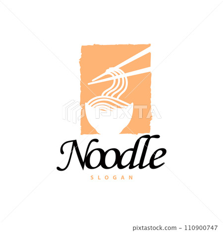 Noodle logo vector traditional japanese food ramen noodles restaurant brand silhouette design template 110900747