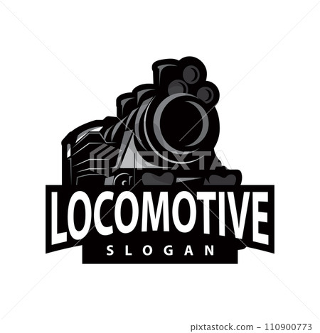 Steam train logo vector illustration old train silhouette vintage locomotive design template brand Steam train logo vector illustration old train silhouette vintage locomotive design template brand 110900773
