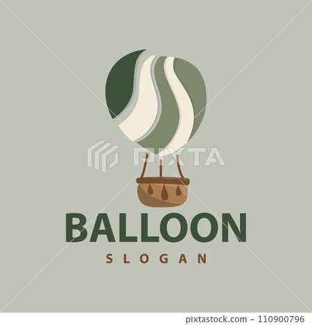 Hot air balloon logo premium creative design colorful air transport symbol template simple style Hot air balloon logo premium creative design colorful air transport symbol template simple style 110900796