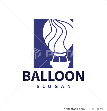 Hot air balloon logo premium creative design colorful air transport symbol template simple style 110900798