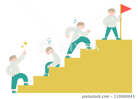 一個在事業上更上一層樓的男人的形象插畫素材 一個在事業上更上一層樓的男人的形象插畫素材 110900843