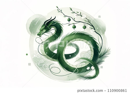 用水彩筆創作的龍的插圖素材 用水彩筆創作的龍的插圖素材 110900861