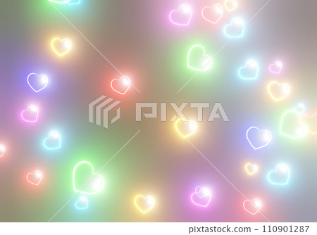 Colorful and cute heart "3DCG" Colorful and cute heart "3DCG" 110901287