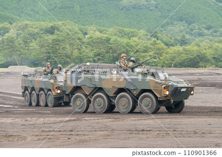 Ground Self-Defense Force Evaluation Support Team Type 96 wheeled armored vehicle running Ground Self-Defense Force Evaluation Support Team Type 96 wheeled armored vehicle running 110901366