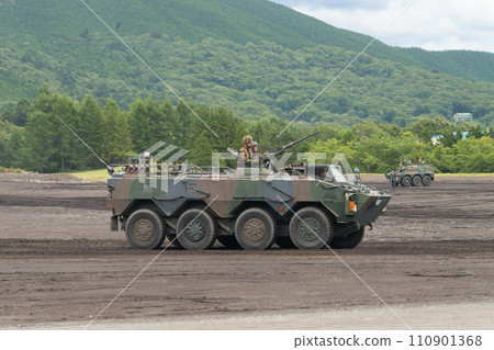 Ground Self-Defense Force Evaluation Support Team Type 96 wheeled armored vehicle running Ground Self-Defense Force Evaluation Support Team Type 96 wheeled armored vehicle running 110901368