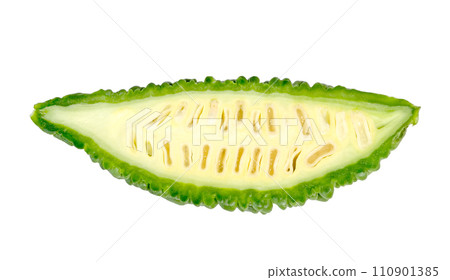 Bitter gourd or Bitter melon or Momordica charantia isolated Bitter gourd or Bitter melon or Momordica charantia isolated 110901385