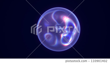Blue glass energy plasma futuristic magic round ball sphere. Abstract background 110901402