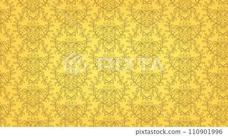 Seamless pattern background material, Islamic arabesque pattern (lines only, transparent background) 110901996