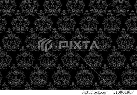 Seamless pattern background material, Islamic damask pattern 110901997