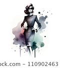 擺出 AI 影像的時尚女性插圖 110902463