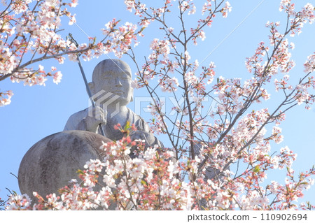 四國聖地第六寺「安樂寺」櫻花與弘法大師像 110902694