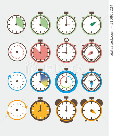向量時鐘秒錶插畫 110903224