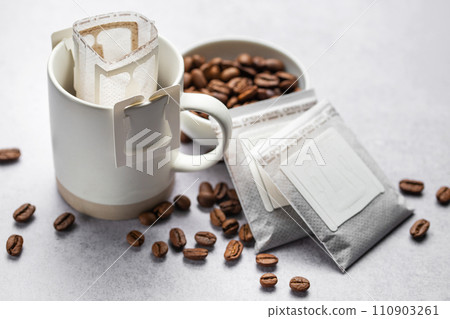 A cup of freshly brewed drip coffee A cup of freshly brewed drip coffee 110903261
