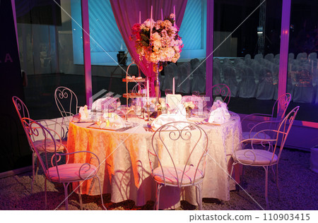 Beautiful table set for wedding Beautiful table set for wedding 110903415