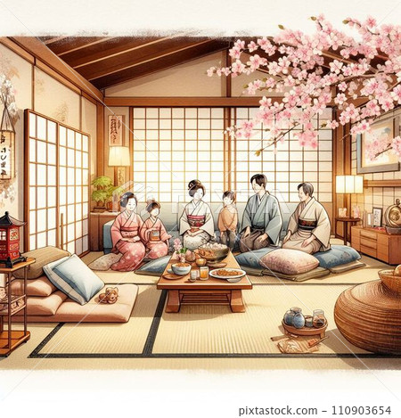 Cherry blossoms, Hinamatsuri, family gathering Cherry blossoms, Hinamatsuri, family gathering 110903654