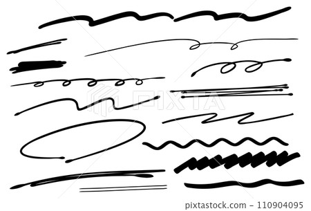 Handwriting pen line decoration brush highlighter underline black Handwriting pen line decoration brush highlighter underline black 110904095