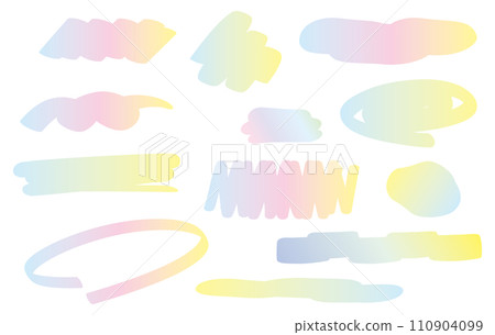 Watercolor style brush line decoration paint underline gradation 110904099