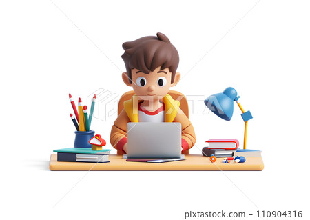 男學生線上學習(3D)-1 男學生線上學習(3D)-1 110904316