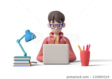 男學生線上學習(3D)-1 男學生線上學習(3D)-1 110904324