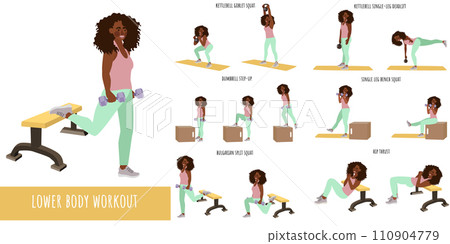 Healthy woman doing lower body workout 110904779