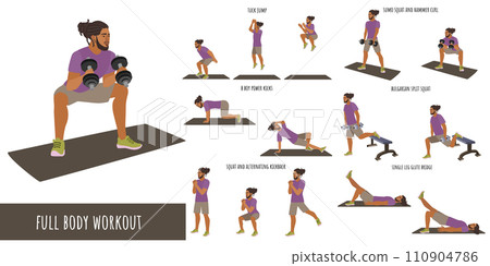 Healthy man doing full body workout Healthy man doing full body workout 110904786