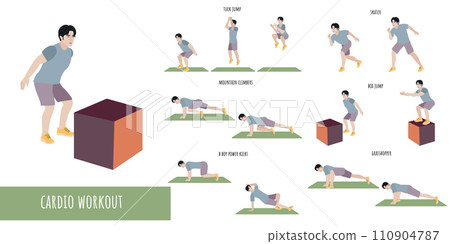 Healthy man doing cardio workout 110904787
