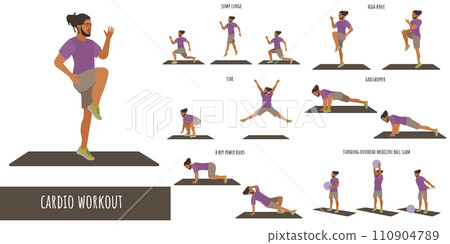 Healthy man doing cardio workout 110904789