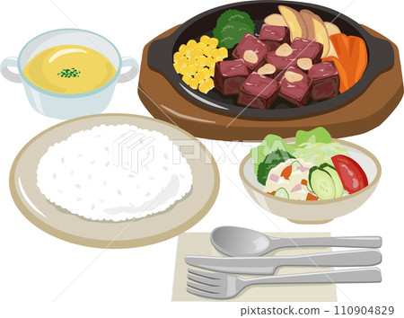 一口蒜蓉牛排丁午餐套餐 110904829