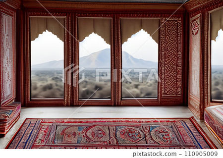 印度藝術裝飾和民族編織地毯的房間 110905009