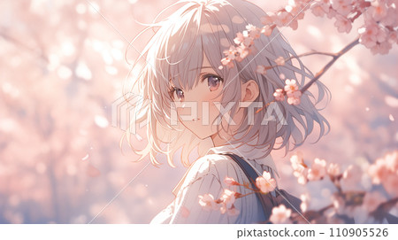 Cherry blossom season, graduation ceremony, school entrance season "AI generated images" 110905526