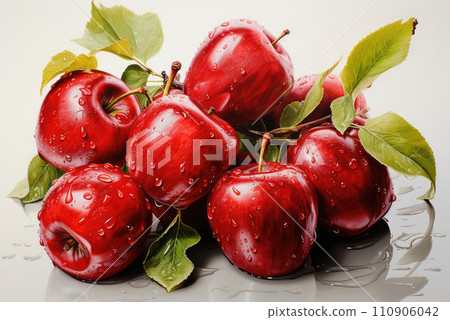 Fresh organic red apples on the background 110906042