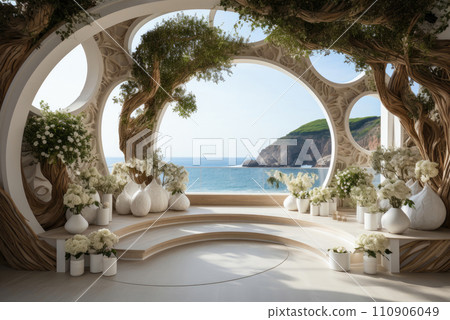 Luxury Modern White Wedding Arch for Outdoor Marriage Registration Luxury Modern White Wedding Arch for Outdoor Marriage Registration 110906049