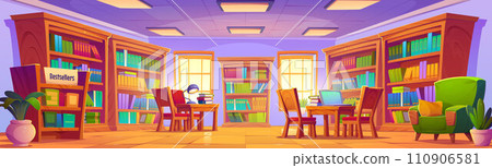 School public library or bookshop interior 110906581