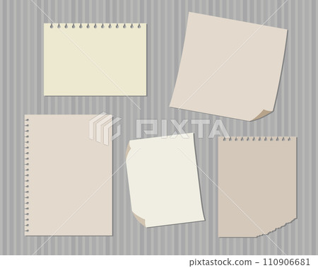 備忘錄、筆記本、便利貼向量素材 110906681