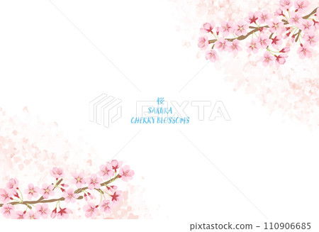 水彩風格櫻花背景圖 110906685