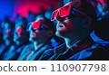 觀眾配戴3D眼鏡欣賞3D影像：AI工作 110907798