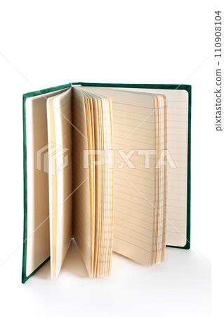 close up of a blank velour fluffy notebook on white background with clipping path 110908104