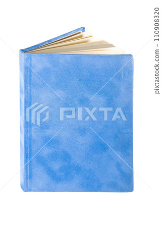 close up of a blank velour fluffy notebook on white background with clipping path 110908320