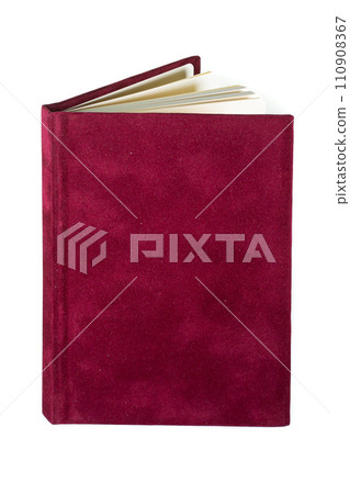 close up of a blank velour fluffy notebook on white background with clipping path close up of a blank velour fluffy notebook on white background with clipping path 110908367