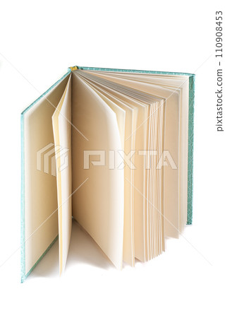 close up of a blank velour fluffy notebook on white background with clipping path 110908453