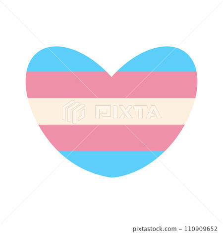 Transgender heart. Transsexual gay pride symbol. Flat vector illustration. Transgender heart. Transsexual gay pride symbol. Flat vector illustration. 110909652