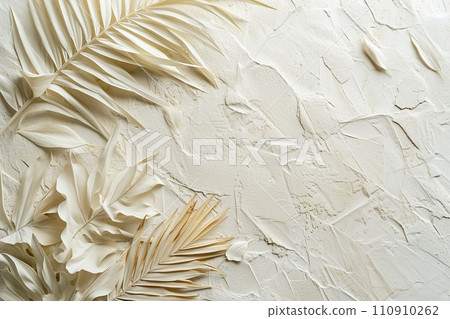 White background for wedding cards, leaf palms, boho style 110910262